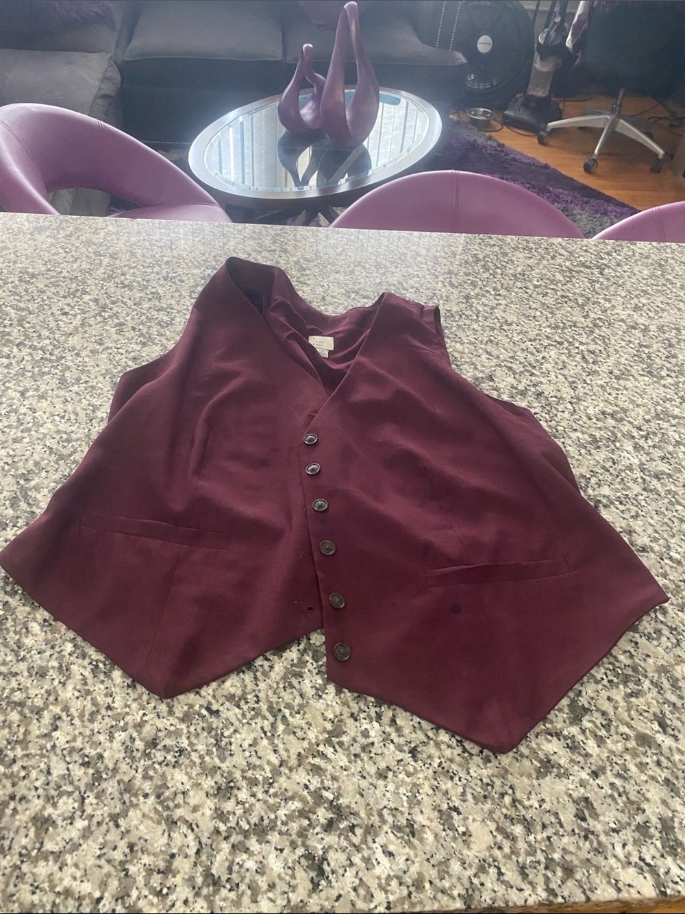 Women s Double-Breasted plum purple 3 pice suit - Picture 4 of 12